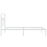 Metal Bed Frame without Mattress with Headboard White 100x190cm 376643
