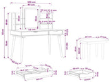 Dressing Table Set FAUSKE 5 pcs White 100 x 50 x 143 cm 3438597