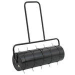 Garden Lawn Roller Pull with Aerator Clamps Black 63 L Iron and Steel 3308006