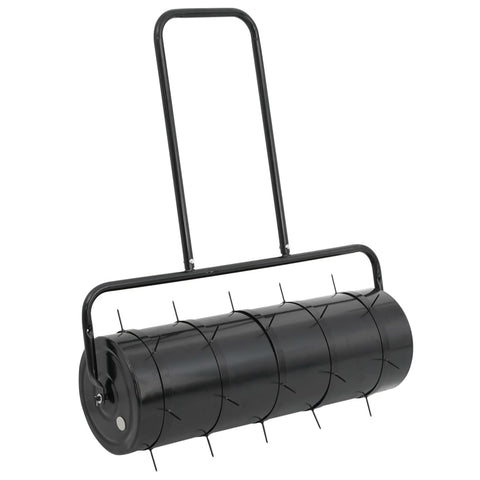 Garden Lawn Roller Pull with Aerator Clamps Black 63 L Iron and Steel 3308006