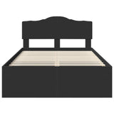 Bed Frame with Headboard Black 120 x 190 cm Solid Pine Wood 3412926