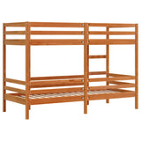 Bunk Bed without Mattress Wax Brown 75x190 cm Small Single Solid Wood Pine 3284226