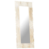 Mirror White 110x50 cm Solid Mango Wood 321634