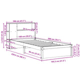 Bookcase Bed without Mattress White 100x200cm Solid Wood Pine 3322376