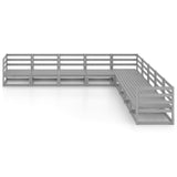 9 Piece Garden Lounge Set Grey Solid Pinewood 3075846