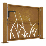 Garden Gate 100x100 cm Corten Steel Grass Design 153227
