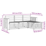 Outdoor Sofa Set 4 pcs White 197.5 x 122.5 x 73 cm 3391639