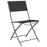 Folding Outdoor Chairs 2 pcs Black Steel and Textilene 318766