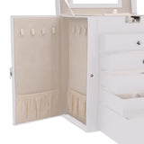 Jewellery Box 6-Layer with Mirror Lockable White 4103564