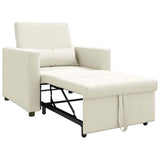 Pull out Sofa Bed Single Cream 90 x 165 x 87 cm Velvet 42002705