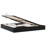 Storage Bed with Mattress Black 200 x 200 cm Faux leather 3369961