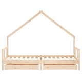 Kids Bed Frame with Drawers 90x200 cm Solid Wood Pine 834552