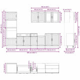 7 Piece Kitchen Cabinet Set Kalmar White Engineered Wood 3314741