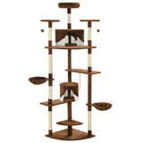 Cat Tree with Sisal Scratching Posts 203 cm Brown and White 170528