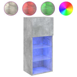 2 Piece TV Cabinet Set with LED Lights Concrete Grey 40,5x30x90 cm 837050