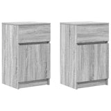 Bedside Cabinets 2 pcs Grey Sonoma 39x35x65 cm Engineered Wood 861330