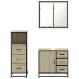 3 Piece Bathroom Furniture Set Sonoma Oak Engineered Wood 3301016