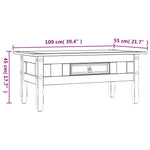 ZNTS Coffee Table Mexican Pine Corona Range White 100x55x45 cm 282626