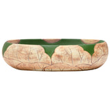 Countertop Basin Green and Brown Oval 59x40x15 cm Ceramic 155086