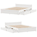 Bed Frame without Mattress White 150x200 cm King Size Solid Wood Pine 3301691