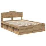 Bed Frame Artisian Oak 160 x 200 cm Solid Pine Wood 3412879