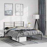 Metal Bed Frame without Mattress with Headboard Black 150x200cm 352321