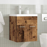 Sink Cabinet with Built-in Basin and Faucet Old Wood 3328905