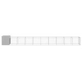 Dog House with Run Light Grey 110x1017x110 cm Galvanised Steel 3189087