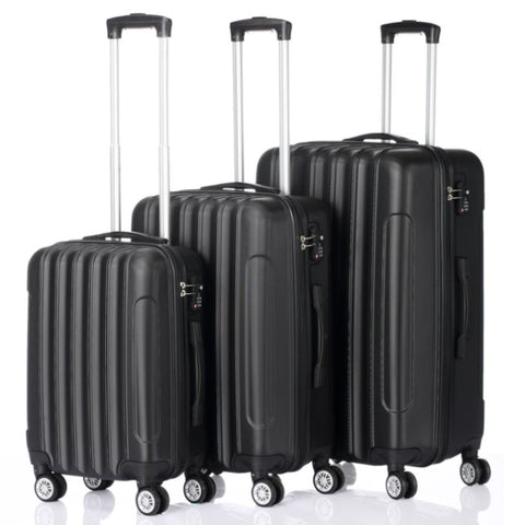 ZNTS 3 Pcs Suitcase Lightweight ABS Carry-on Hand Luggage 4 Spinner Wheels Trolley Case 09724238