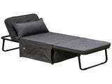 Fabric Sleeper Chair, Folding Chair Bed with Adjustable Backrest, Pillow, Side Pockets for Living T3398P377944