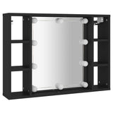 Mirror Cabinet Black Engineered wood, acrylic Medium 808856
