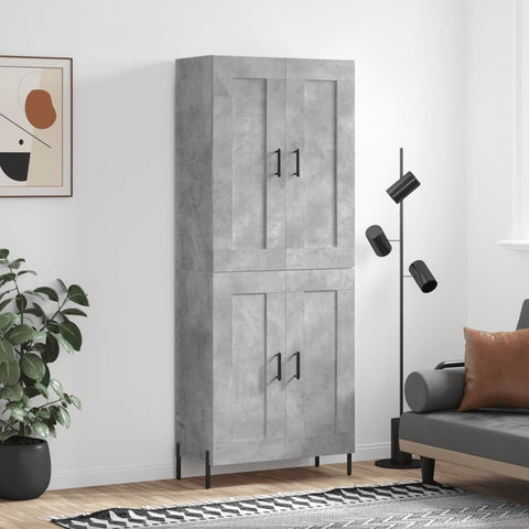 Highboard Concrete Grey 69.5x34x180 cm Engineered Wood 3199693