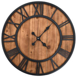 Vintage Wall Clock with Quartz Movement Wood and Metal 60cm XXL 50646