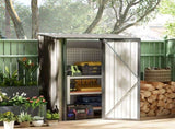5ft x 3ft Metal Garden Storage Shed, Outdoor Tool Shed with Sloped Roof, Lockable Door for Tools, T3398P318726