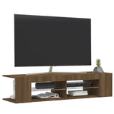 TV Cabinet with LED Lights Brown Oak 135x39x30 cm 815695