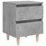 ZNTS Bed Cabinets & Solid Pinewood Legs 2 pcs Concrete Grey 40x35x50 cm 805860