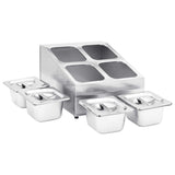 Gastronorm Container Holder with 4 GN 1/6 Pan Stainless Steel 51223