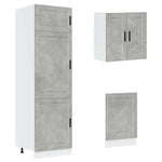 ZNTS 8 Piece Kitchen Cabinet Set Kalmar Concrete Grey Engineered Wood 3314815