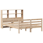 ZNTS Bookcase Bed without Mattress 140x190 cm Solid Wood Pine 3322229