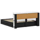 Bed Frame with Storage Black 200 x 200 cm Engineered Wood 3434070