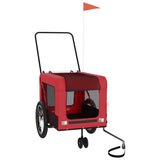 Pet Bike Trailer Red and Black Oxford Fabric and Iron 93936