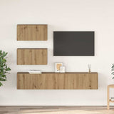 TV Cabinet Set Wall-mounted 4 pcs Artisan Oak Engineered Wood 3393395