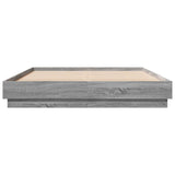Bed Frame Grey Sonoma Engineered wood, Plywood Double Durable 3209847