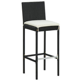 9 Piece Garden Bar Set with Cushions Black Poly Rattan 3203929