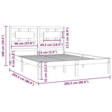 Bed Frame without Mattress Black 200x200 cm Solid Wood Pine 3107377