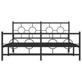 Metal Bed Frame without Mattress with Footboard Black 150x200cm 376246