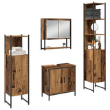 Bathroom Furniture Set with Shelf 4 pcs Brown Engineered wood 3334415