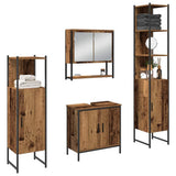 Bathroom Furniture Set with Door 4 pcs Brown 33 x 33 x 185.5 cm 3334412
