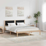 Bed Frame with Upholstered Headboard Black 160 x 200 cm 878246