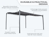 3x3m Freestanding Metal Wall Awning Canopy Grey T3398P318650